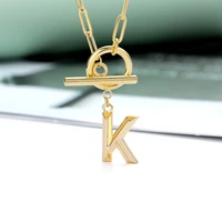 toggle clasp initial letter necklaces for women stainless steel chain thick ot buckle necklace birthday jewelry gift bff 2022