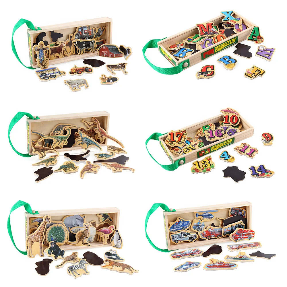 20 шт деревянные магниты на холодильник наклейки с изображением животных