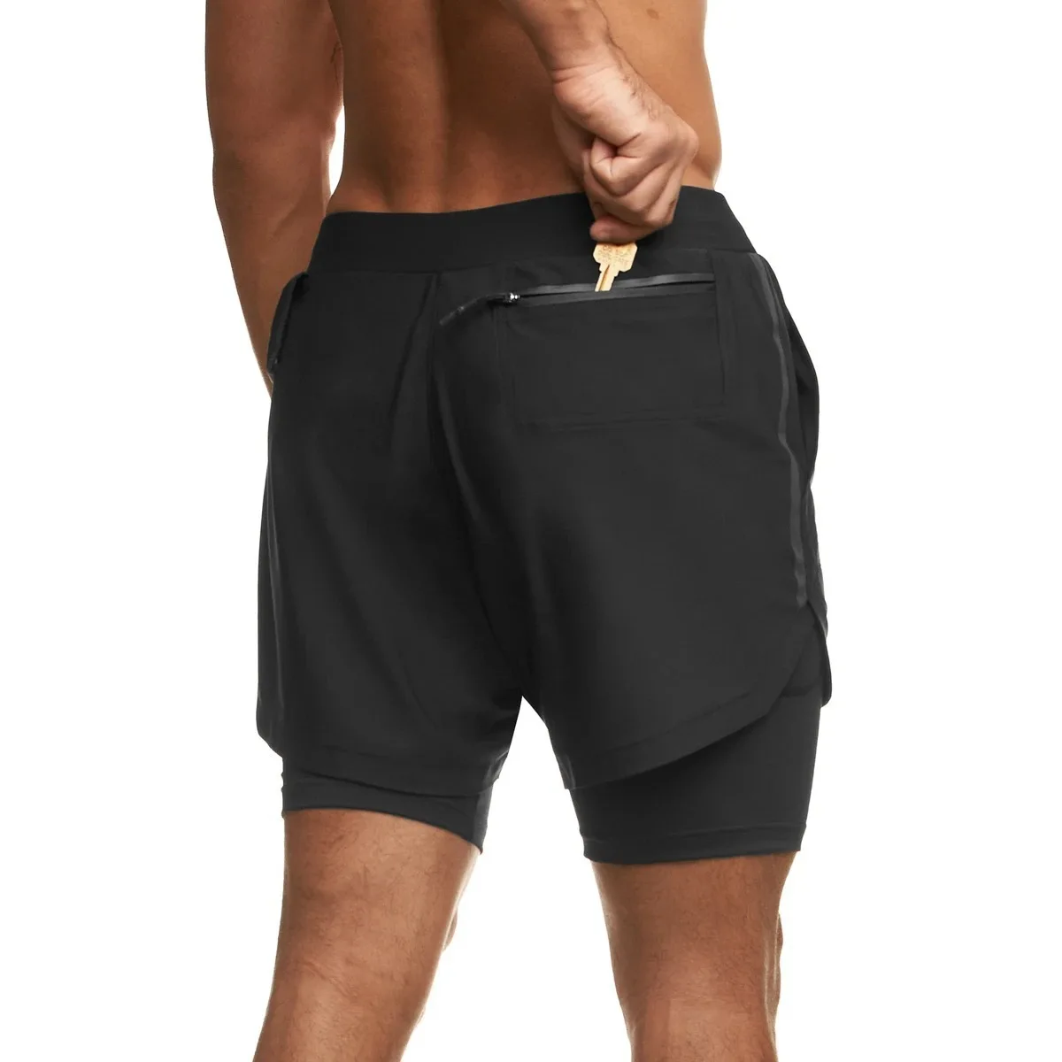 

newCamo Running Shorts Mannen 2 In 1 Dubbeldeks Quick Dry Gym Sport Shorts Fitness Jogging Workout Shorts mannen Sport Korte B