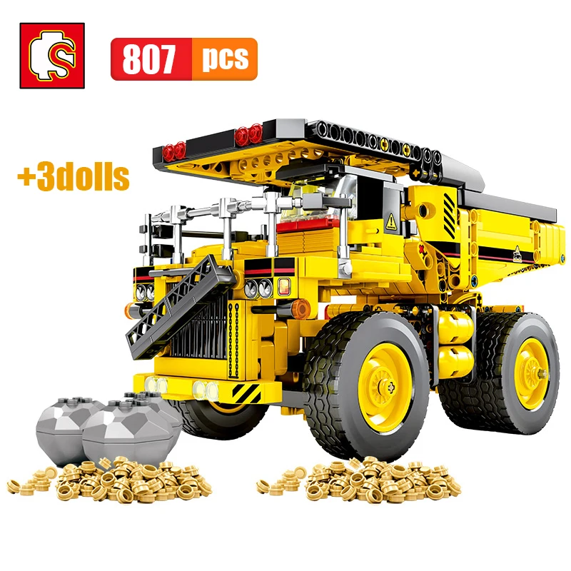 807 шт. inglys Technic строительные блоки для автомобилей шахтный грузовик создатель