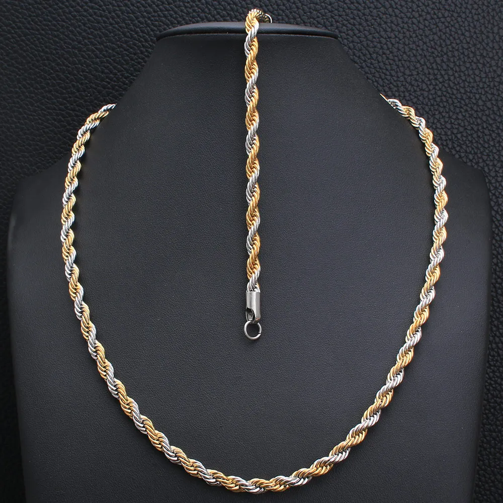 Высокое качество модный ювелирный набор из нержавеющей стали цепочка ожерелье