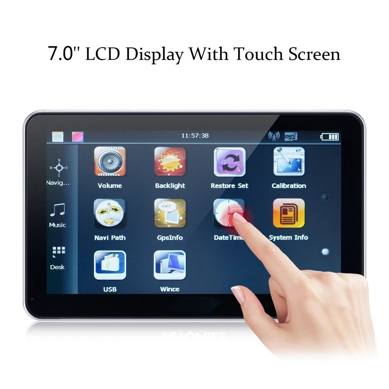 7-дюймовый пресс-экран GPS навигация TFT ЖК-дисплей универсальный портативный