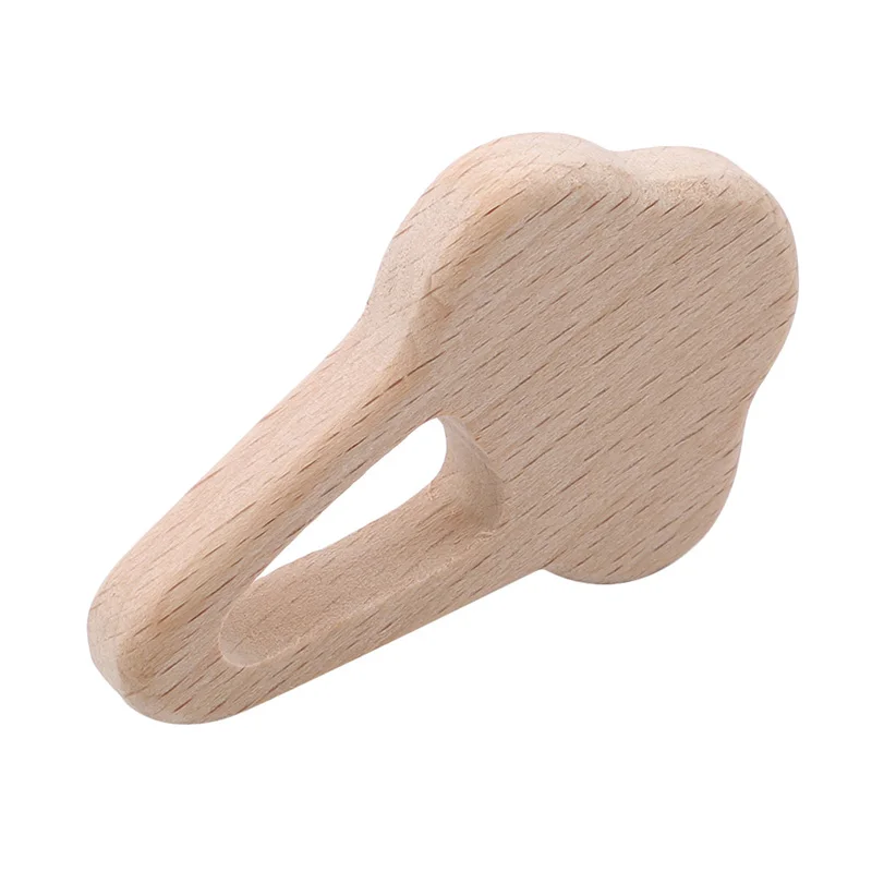 

Wooden Teether Jewelry Accessories Baby Beech Ice Cream Shape Food Grade Infant Nursing Teething Pendants Molar Toy