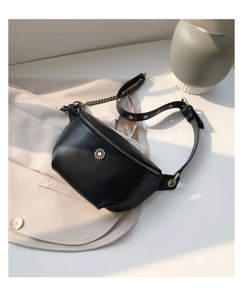 

Messenger Bag Leather 2020 New Chest Bag Trend Korean Female Bag Cowhide Shoulder Bag Women Fashion Waist Bag