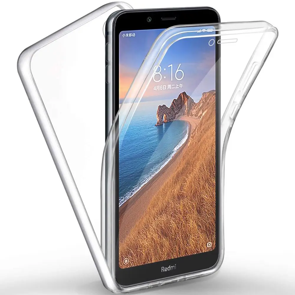 Чехол для Xiaomi Redmi Note 11 9 8T 10 Pro 7 7A 9T 4X Mi 8 POCO M3 X3 двухсторонний силиконовый прозрачный