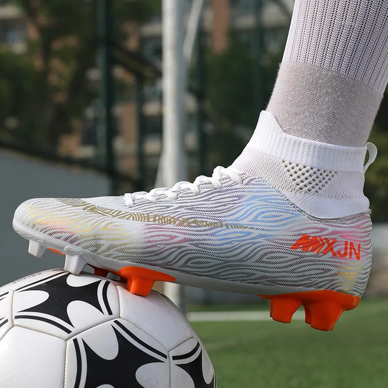 Murah FG / TF Dipaku Sepak Bola Sepatu Indoor Sepak Bola Futsal Sepatu Orangtua-anak Sepatu Olahraga Pria Tinggi Pergelangan Kaki Sepak Bola Ukuran Sepatu 35 -45