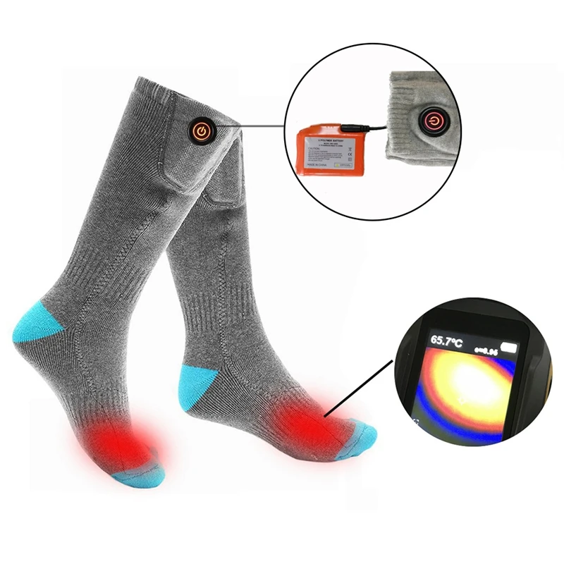 

Winter Electric Heated Socks with Rechargeable Battery 3.7V 4400MAh for Outdoor Skiing Hiking Hunting Cycling Riding
