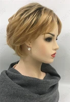 womens fashion wig blonde hair short curly mommy wig curly wavy hair wig for women fancy dress party wig natural as real