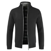 2021spring new mens jacket slim fit stand collar zipper jackets men solid cotton thick warm casual sweater coat men