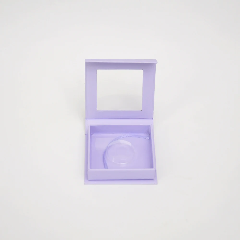 

Eyelash Packaging Box Lash Boxes Package Custom Logo Lavender Square Private Label Sticker Makeup Vendor Faux Cils Case Vendor