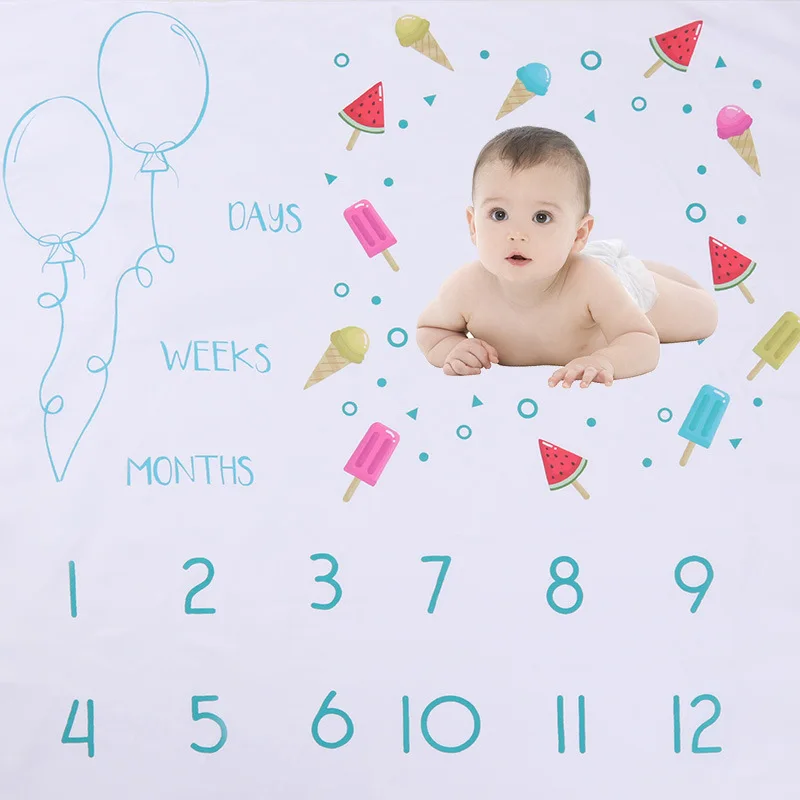 Новорожденный ребенок ежемесячный рост веха одеяла оригинальность фотография