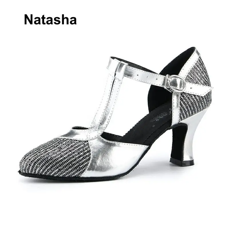 Черные и серебряные танцевальные туфли Natasha shrapnel ray Международная обувь для