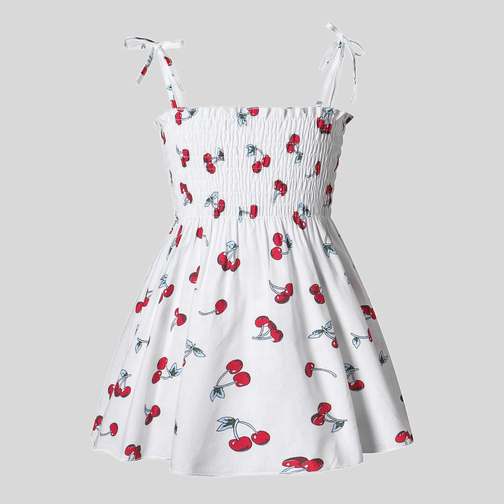 

Baby Cherry Allover Print Strappy Dresses
