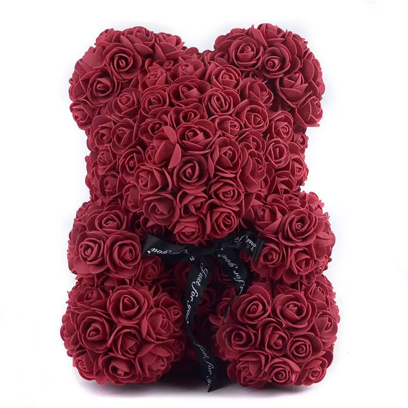 

25CM/30CM/40CM Dropshipping Rose Bear Rose Girlfriend Valentines Day Mother's Day Gift Teddy Beart Birthday Party Decoration