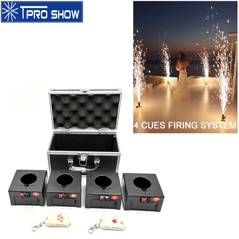 4Pcs Pyrotechnics Cold Fire Fireworks Sparkler Ignition Machine Remote Control Pryo System Wedding Spark Effect Firing Fountain