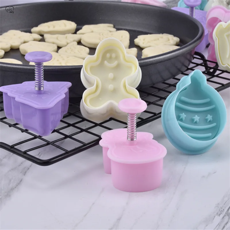 

3D Spring Pressing Fondant Biscuit Chocolate Mold Halloween Christmas Easter Multi-series Decoration Cakes Pastry Baking Tools