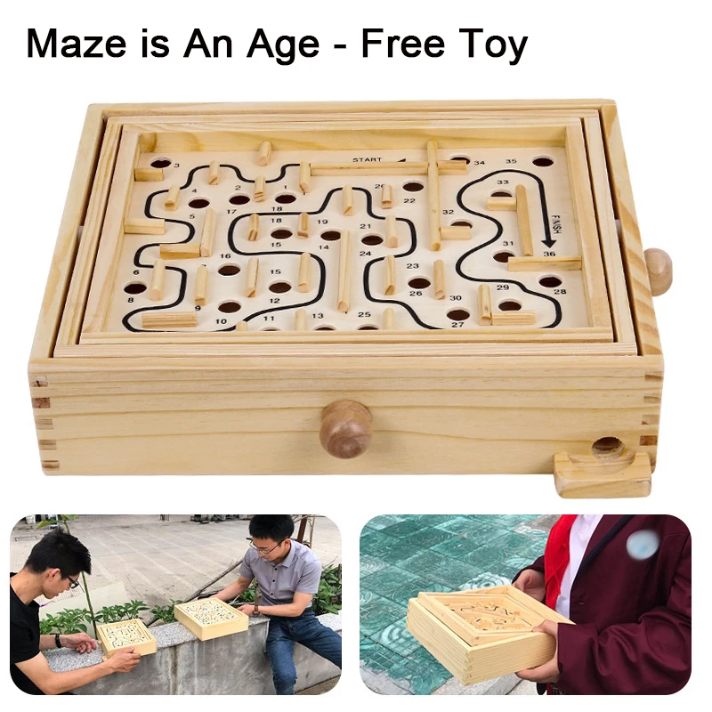 Деревянный 3D магнитный шар лабиринт игрушка головоломка деревянный ящик коробка