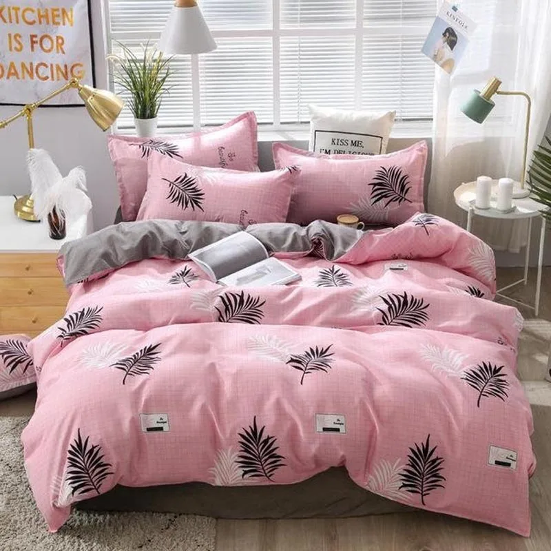 

Black White Color Comforter Bedding Sets Set King Queen Size Flower Printed Quilt Cover Bed Linen Set With Pillowcase Floral
