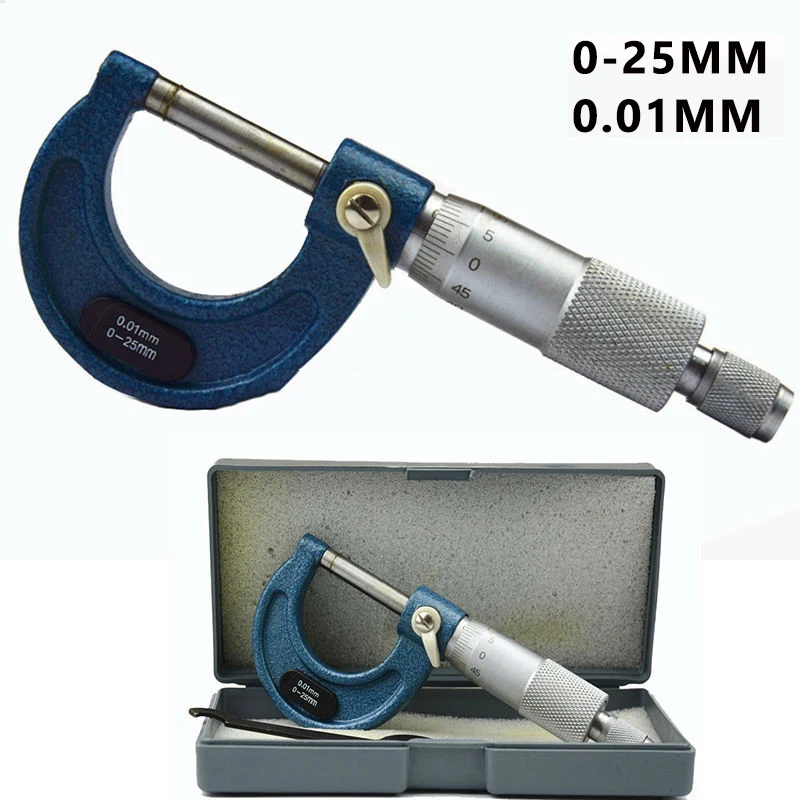 0-25mm Painted frame Outside micrometer caliper thickness gauge measuring tool | Micrometers