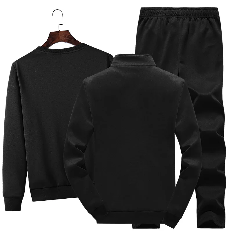 M-5XL Tracksuit Men 3PCS Spring Autumn Sport Suit Printed Jacket Coat+sweatshirt+pant Jogger Running Workout Outfit Set |