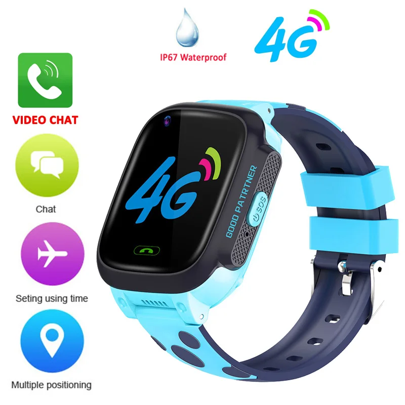 blue Детские Смарт-часы 4G, Детские Смарт-часы, детские gps часы, IP67 водонепроницаемые Смарт-часы, gps wifi трекер, SOS телефон, часы y95 - Цвет: blue