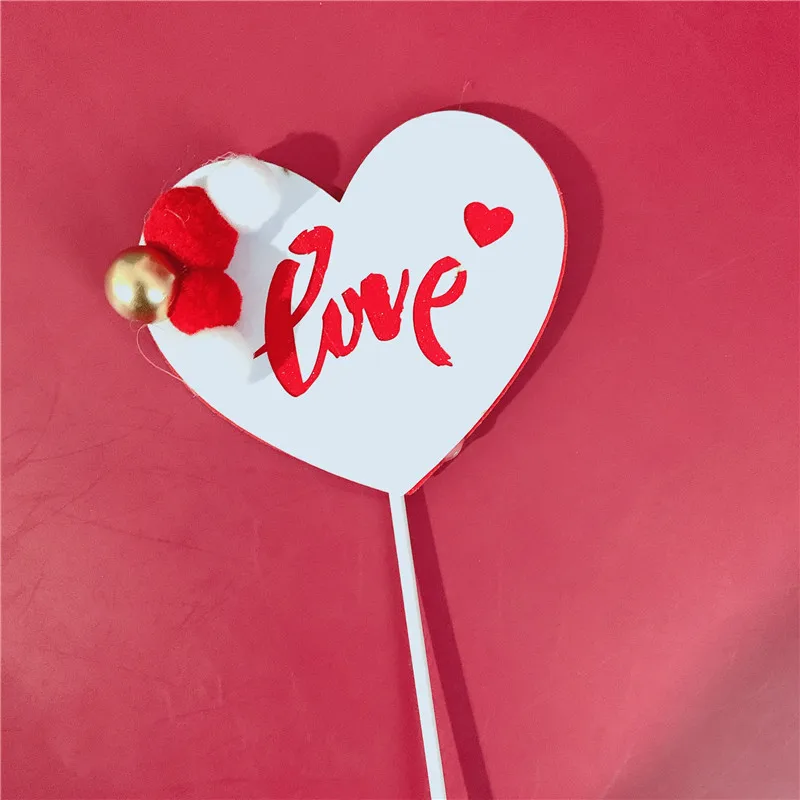 Топпер для свадебного торта Forever Love плюшевый на День святого Валентина бумажный