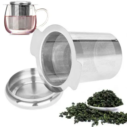 

Stainless Steel Mesh Tea Infuser Metal Cup Strainer Loose Leaf Filter Kitchen Cup Filters Tools w/ Lid
