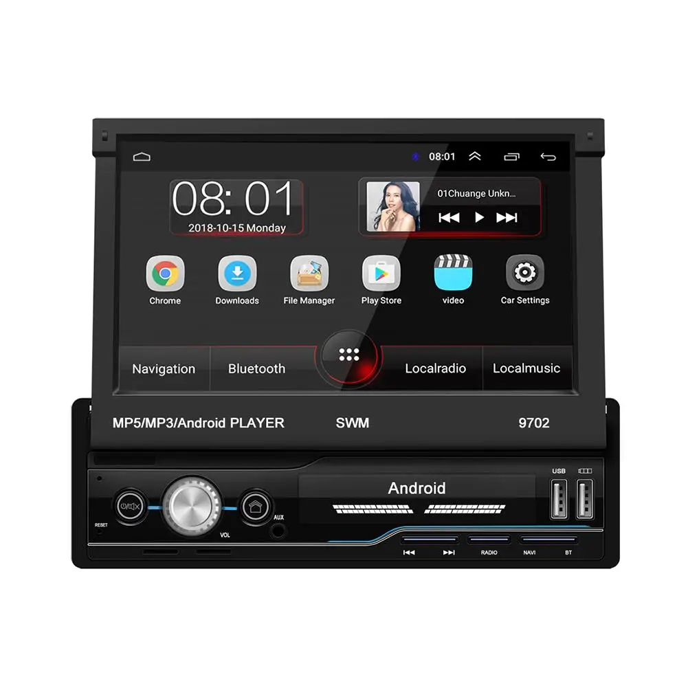 Автомагнитола 1 DIN на Android Выдвижной Автомобильный мультимедийный плеер