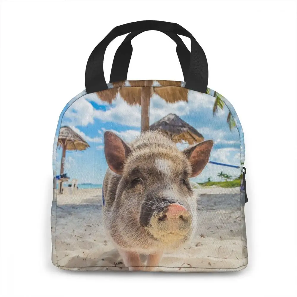 Сумка-холодильник для плавания с свиньей переносная Термосумка на молнии ланча