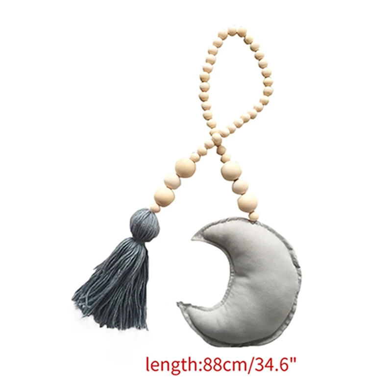 Деревянные бусины в форме Луны декор для детской комнаты настенные украшения