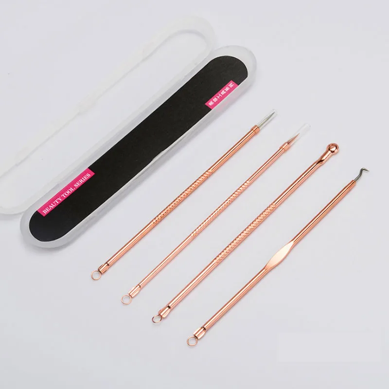 

4pcs/Set Acne Removal Needle Stainless Steel Pimple Blackhead Remover Tool Blemish Face Skin Care Beauty Facial Pore Cleaner2021