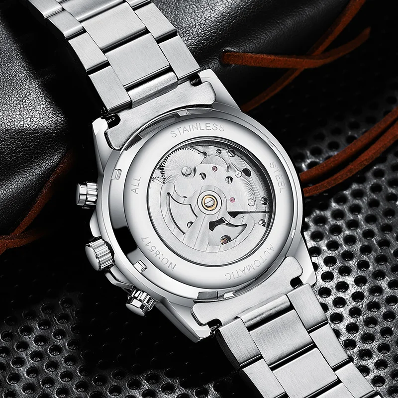 

HAIQIN Business Men's Watch Fashion Tourbillon Waterproof Clock Top Luxury Stainless Steel Automatic Mechanical Men For Watches