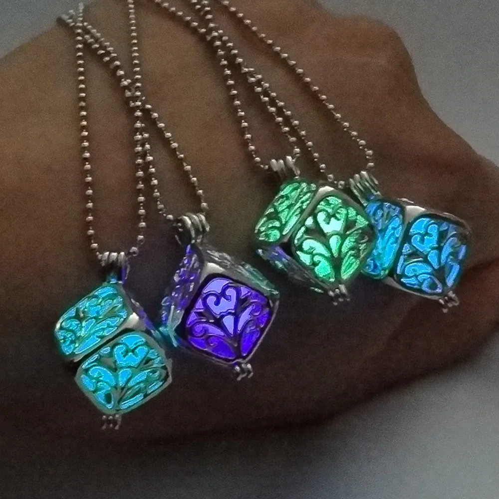 Женское Ожерелье со светящимся в темноте кулоном 3 цвета ювелирное изделие форме