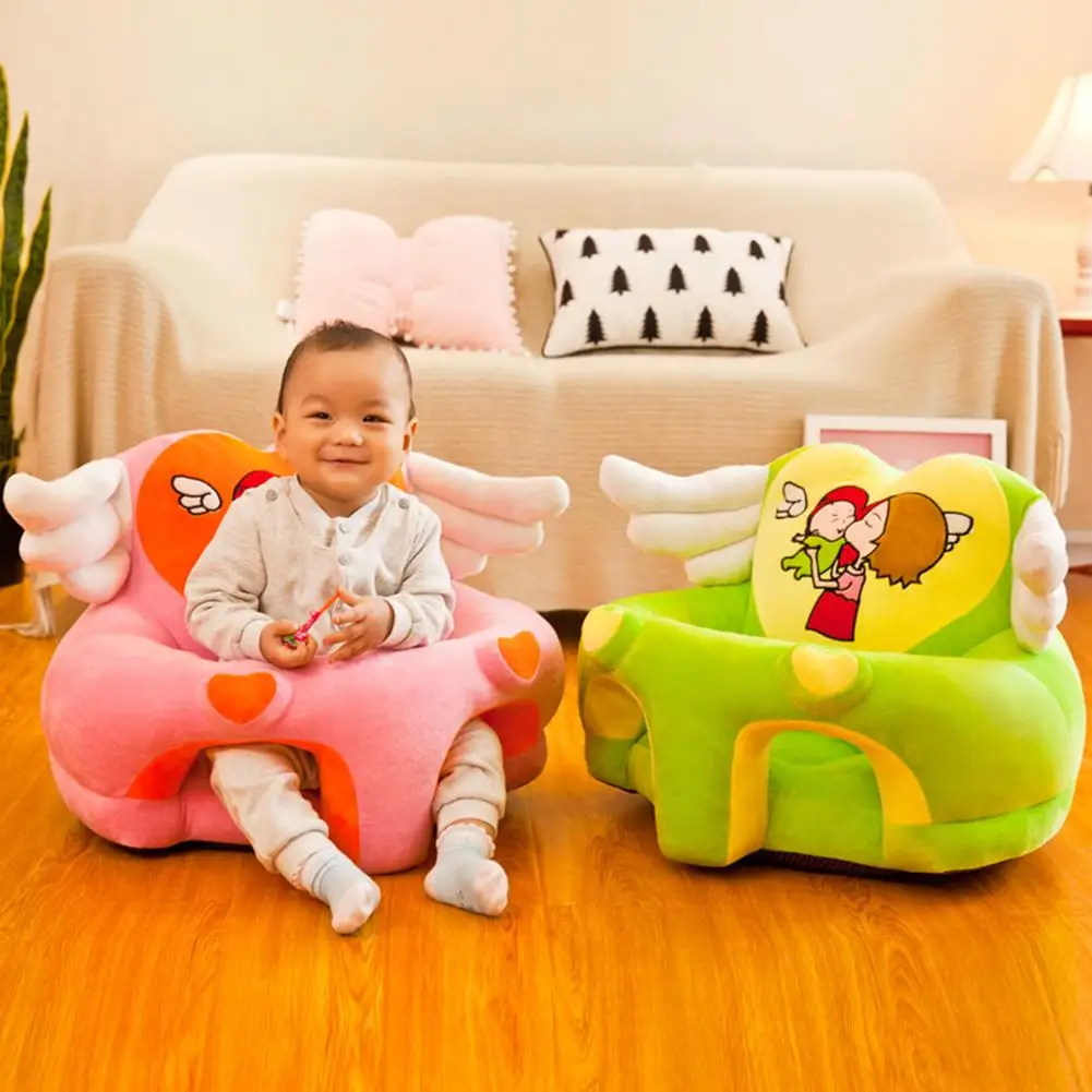 

Soft Child Baby Seats Plush Comfortable Crystal Velvet Baby Cartoon Chair Learning Sit Sofa Support Seat Cover Toys 0-3T