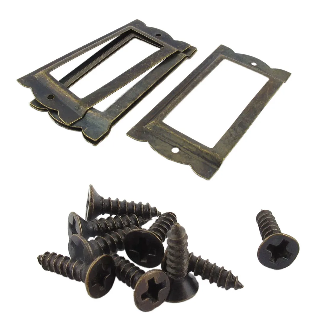 

FashionOffice File Drawer Tag Label Holder 85mm x 42mm 4 Pcs Bronze Tone