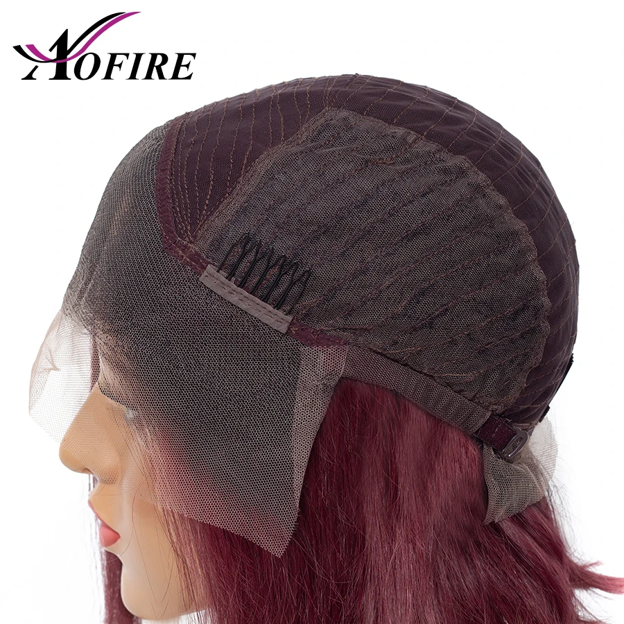 99J Бургундский Омбре красный цвет Предварительно выщипывающийся 13x6 кружевные