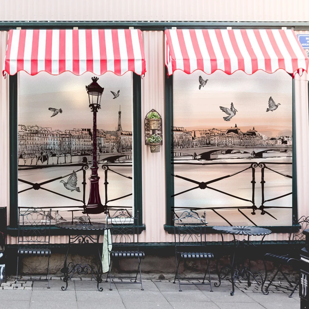 

TOP 45x60cm Decorative Window Film Stained Glass Sticker for Window Privacy Vinyl Frosted Opaque Static Cling No Glue Removable