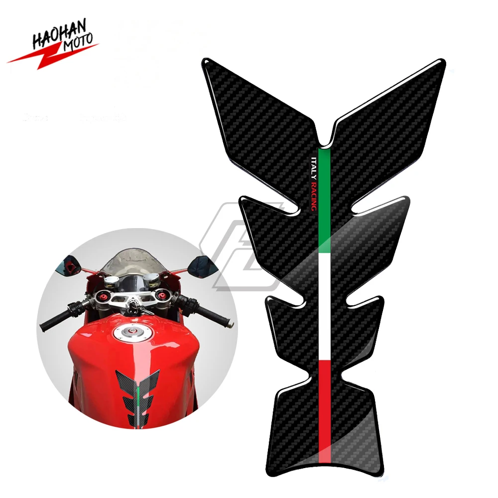 

For Aprilia Ducati Panigale Honda Suzuki Yamaha Benelli 3D Carbon-look Motorcycle Tank Pad Protector Italy Racing Tankpad