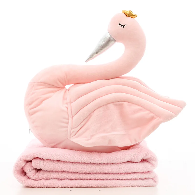 New Fashion Baby Crown Swan Sleeping Pillow Blanket Children's Room Decoration Kids Animal Dolls Toys Photography Props blanket baby blanket swan s down collection premium production company ecotex russia