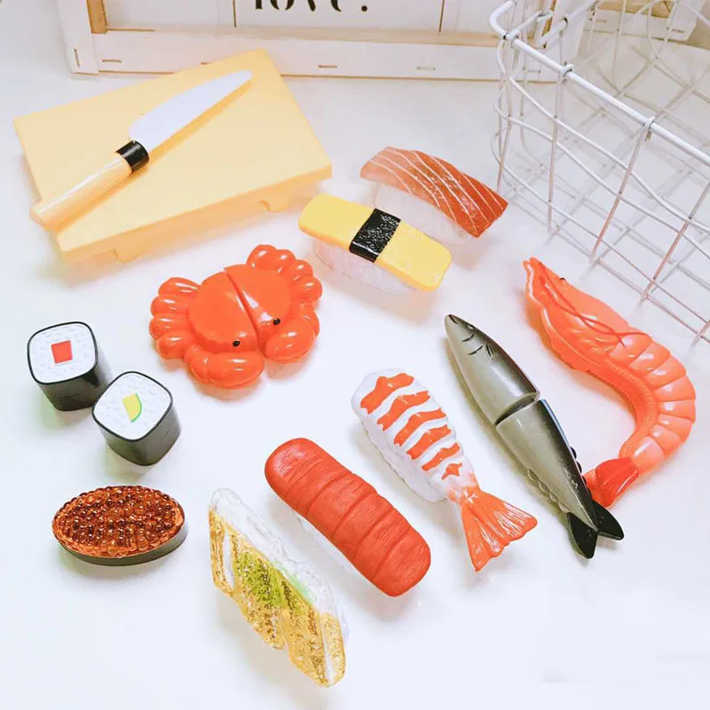 

1set DIY Pretend Play Sushi Kitchen Food Toys Cocina De Juguete Toy Early Educational Children Toys Dropshipping