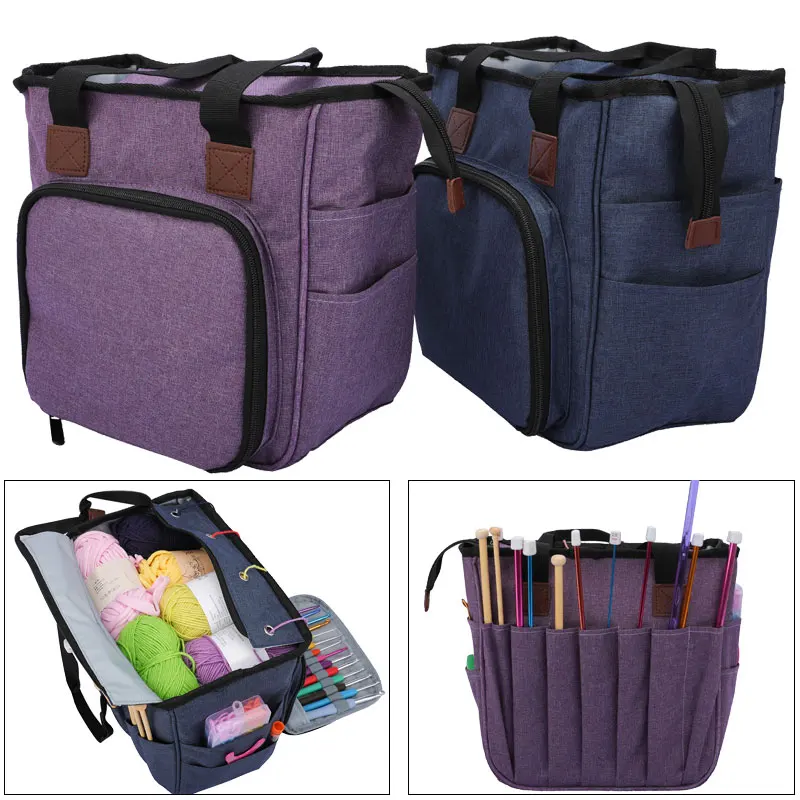 Сумка для хранения вязаной пряжи шерстяная сумка вязания крючком вязальные иглы