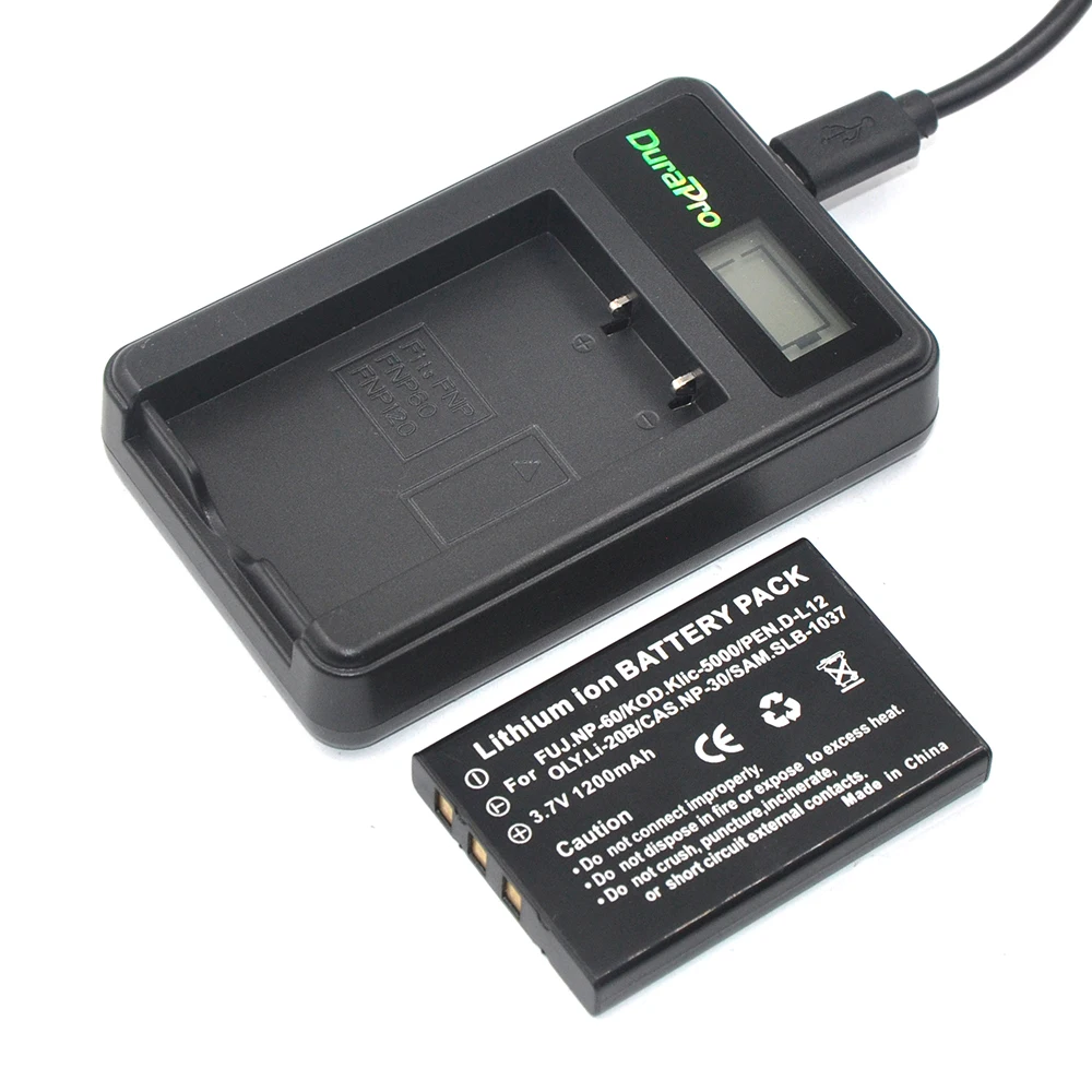 3 шт. 1200 мАч NP-60 NP 60 NP60 батарея + ЖК-зарядное устройство USB для Samsung SLB-1037 Fujifilm Kodak KLIC-5000