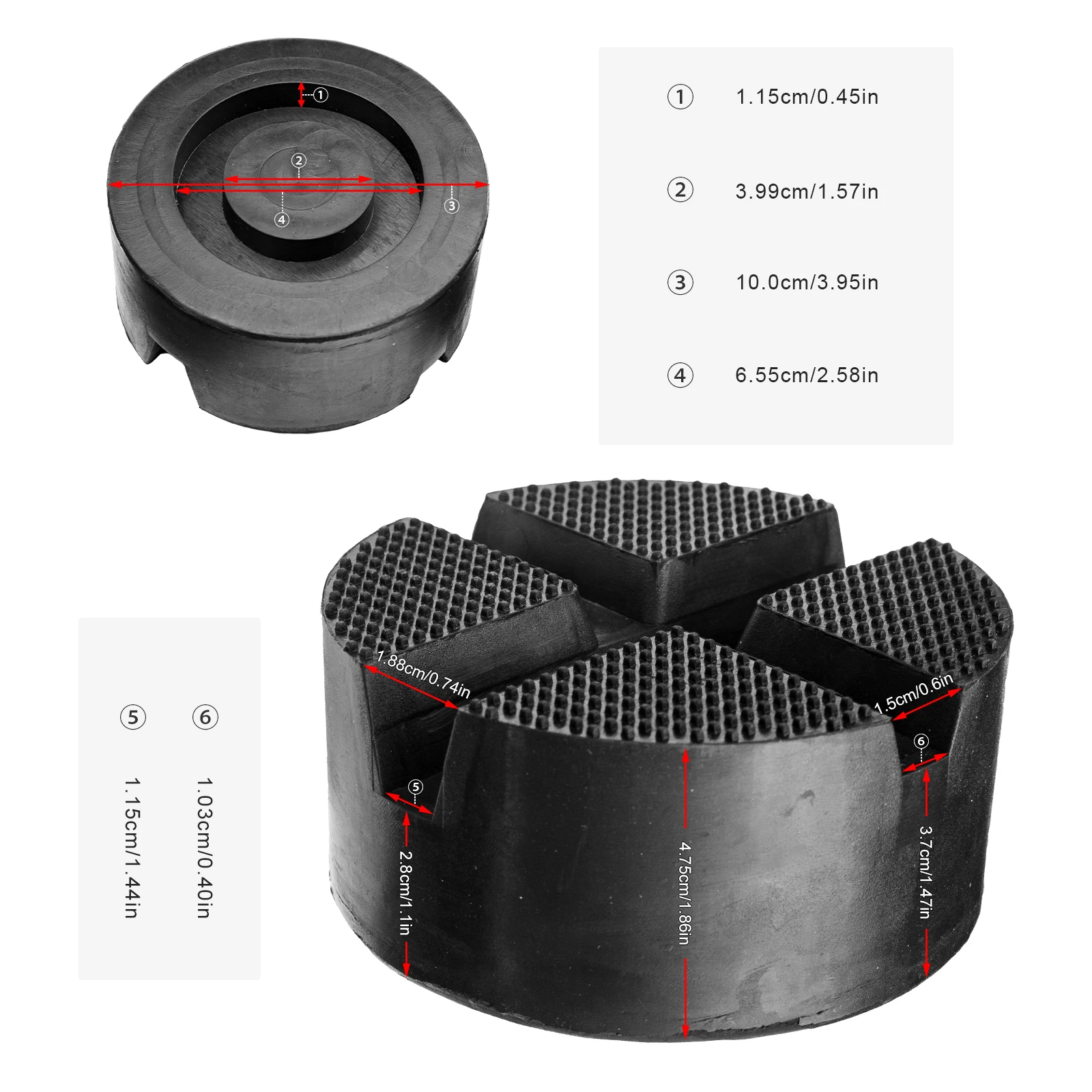 Универсальный автомобильный резиновый крестообразный переходник с прорезью под