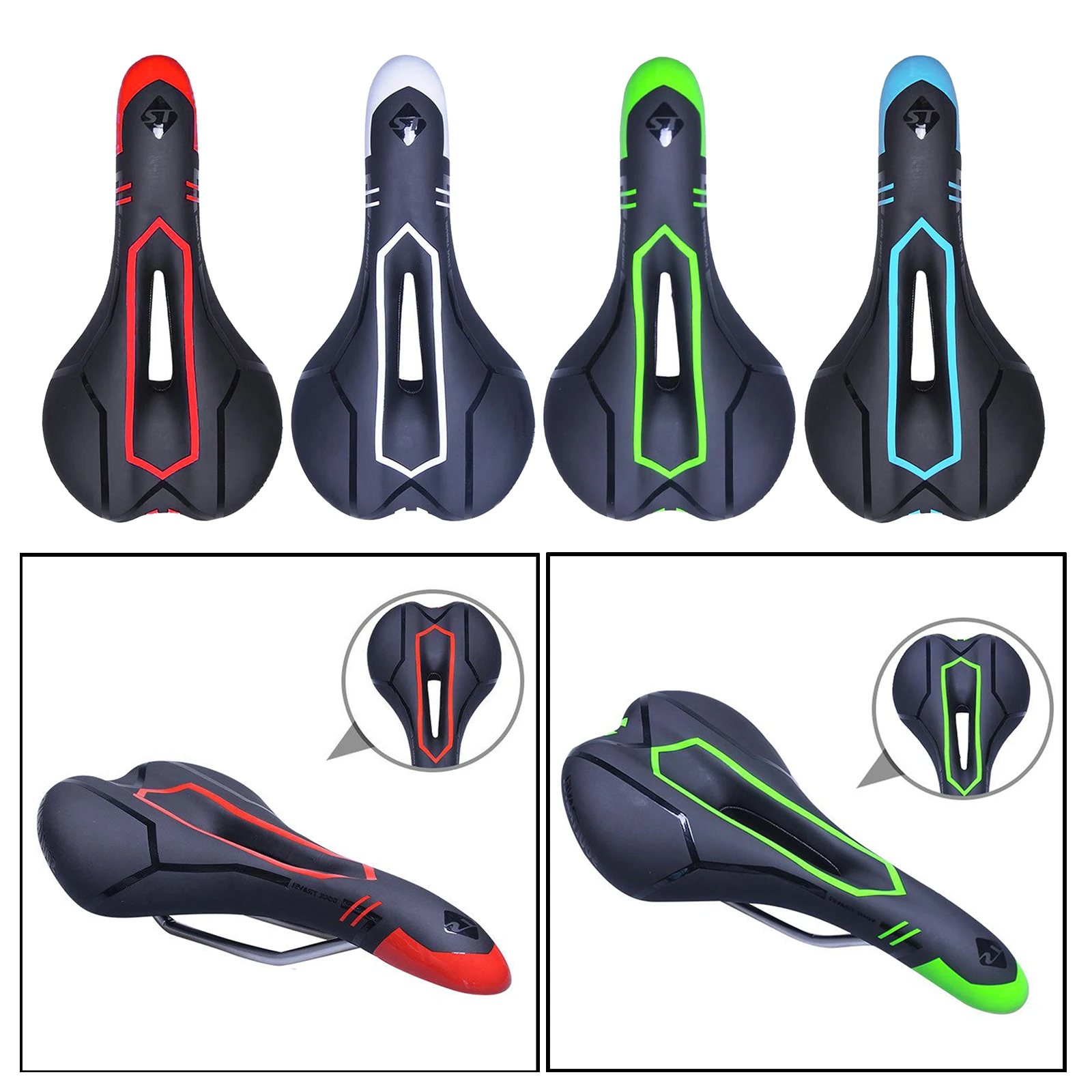 

Bicycle Seat Saddle MTB Road Bike Saddles Mountain Bike Racing Saddle PU Breathable Soft Seat Cushion