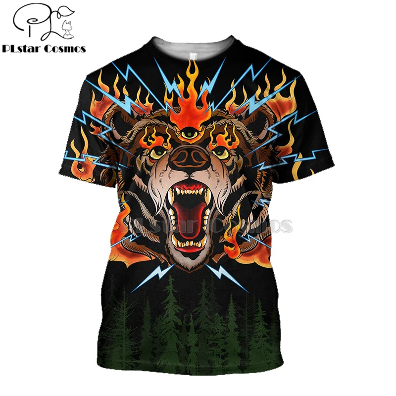 men for women 3D Printed t shirts bear hunting t-shirt tees shorts sleeve Apparel big black Bow hip hop summer style-2 | Мужская одежда