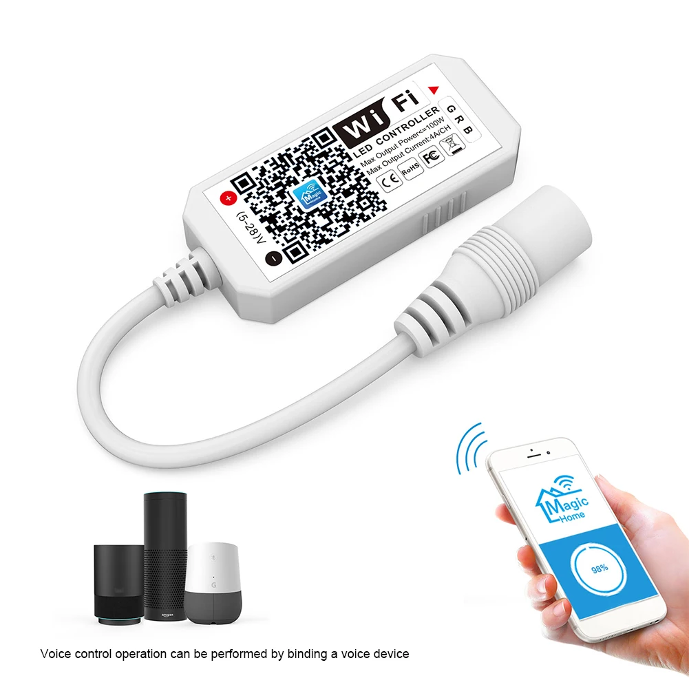 DC5 28V мини контроллер Wi Fi одноцветные светодиодные контроллеры для RGB RGBW 5050