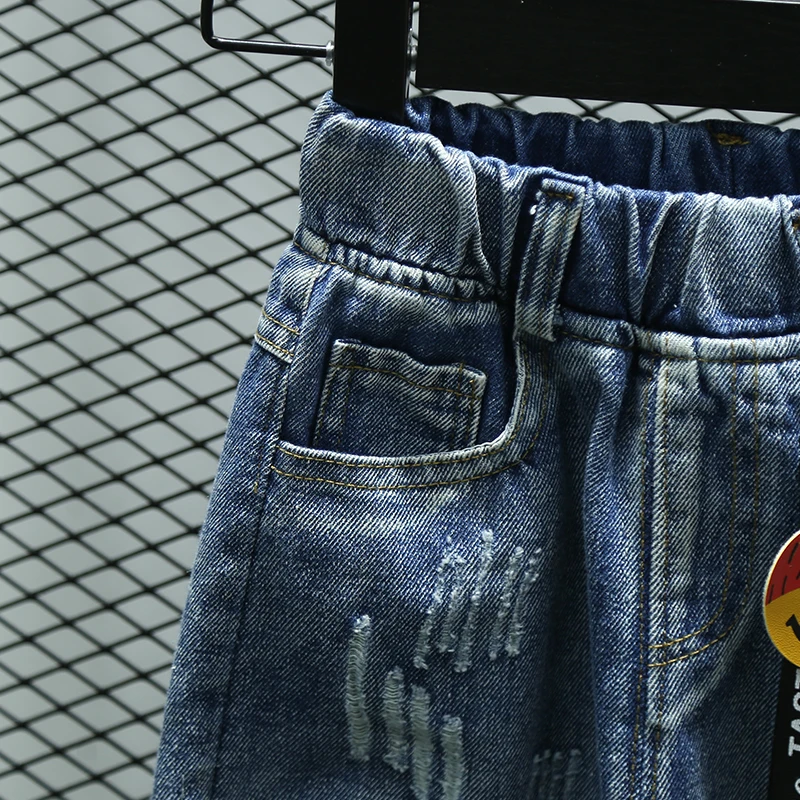 

Boys and Girls Winter Warm Denim Pants 1-7 Years Old Children Spring/Autumn Solid Casual Velvet Trousers Elastic Waist Jeans