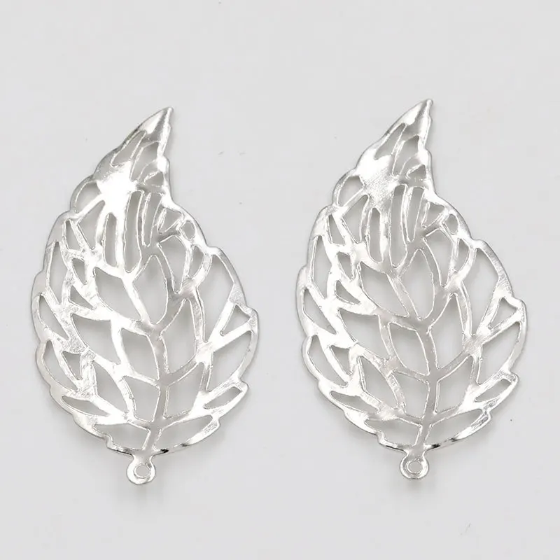 

Free Shipping 15Pcs DIY Leaf Filigree Wraps Connectors Hollow Hair Jewellery Accessories Ancient Fashion Decorative 41*22mm