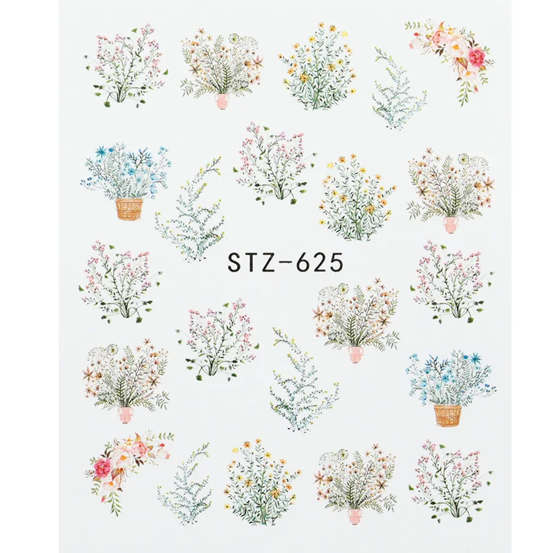 1 лист наклейки для ногтей Бабочка Лето Красочные переводные УФ гель лак DIY