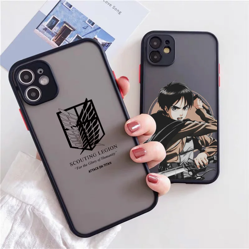 Anime Japanese Allen Attack On Titan Phone Case For Iphone 14 12 13Mini 11 Pro XS MAX 8 7 6Plus X SE20 XR Hard Fundas Coque Case